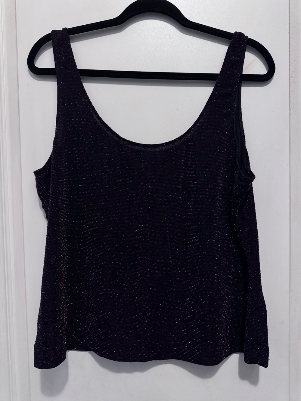 Alex Evenings Black Sparkle Scoop Neck Tank - Picture 1 of 4